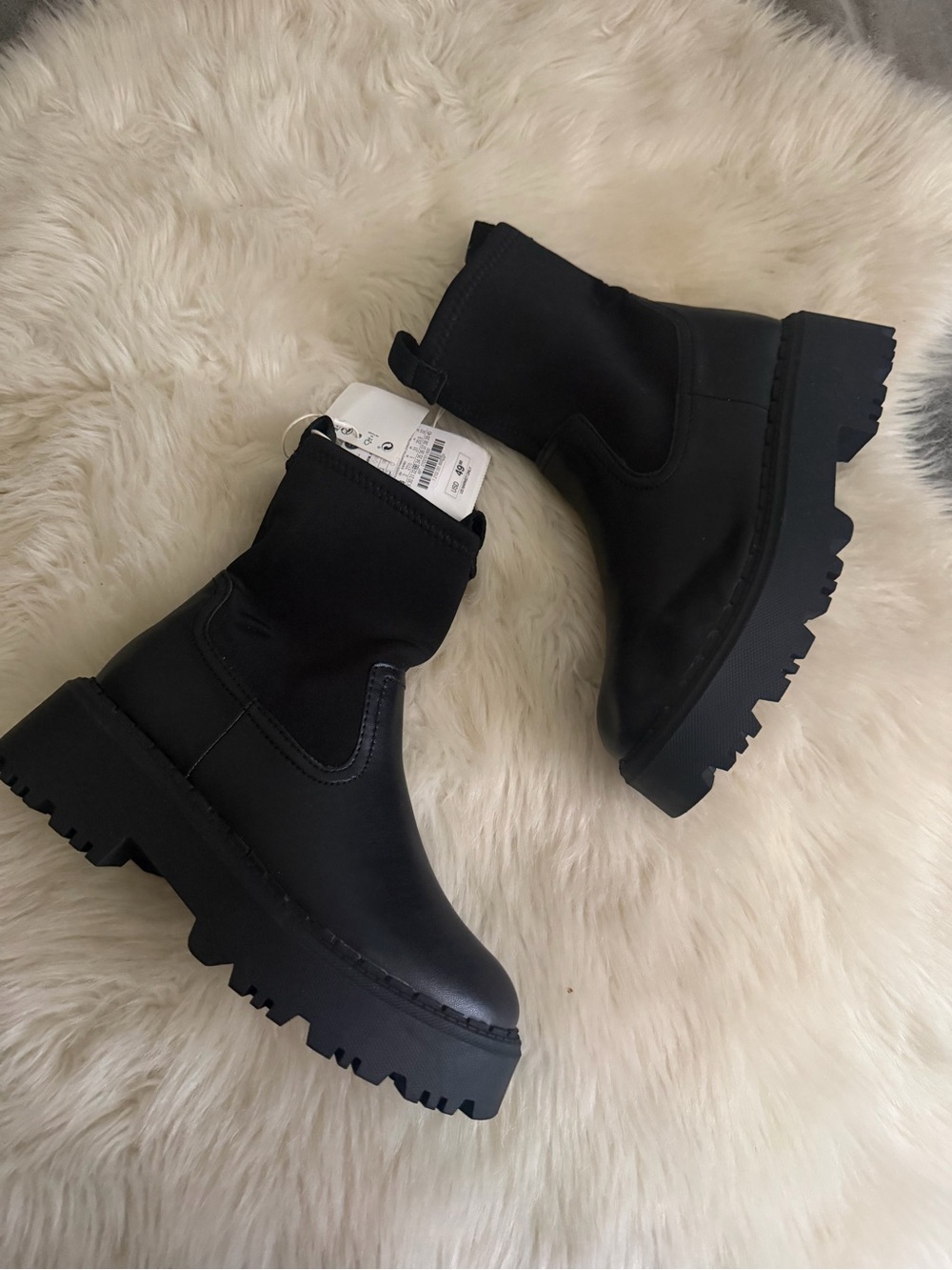 Zara Black Platform Chelsea Boots